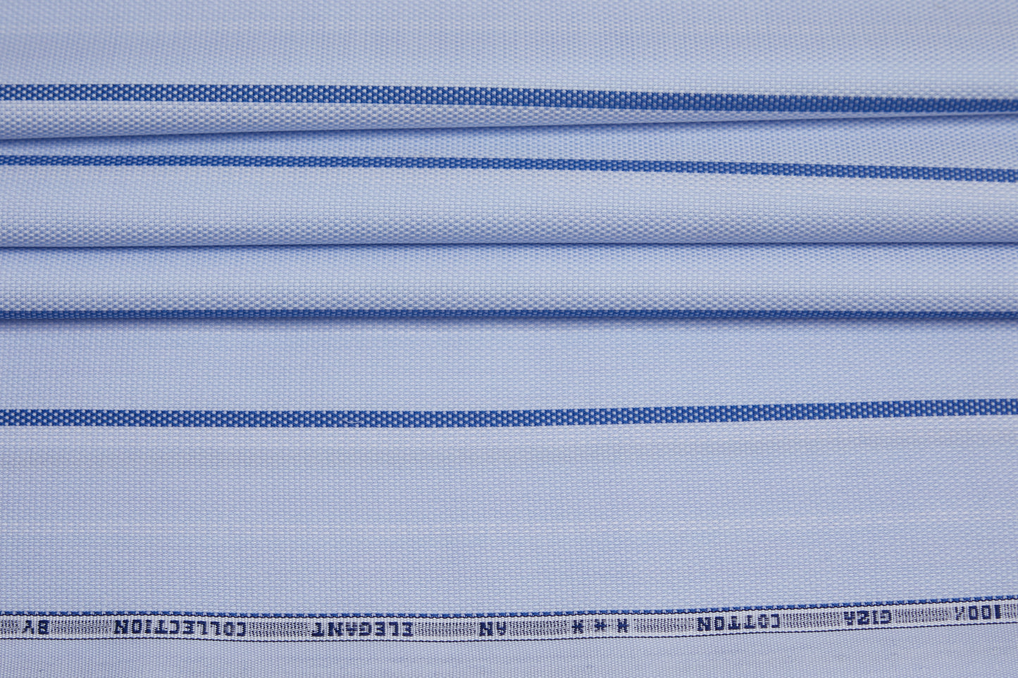 100% Giza Cotton, Yarn Dyed stripes, Dobby,Sky Blue,Men And Women, Unstitched Shirting Or Top Fabric