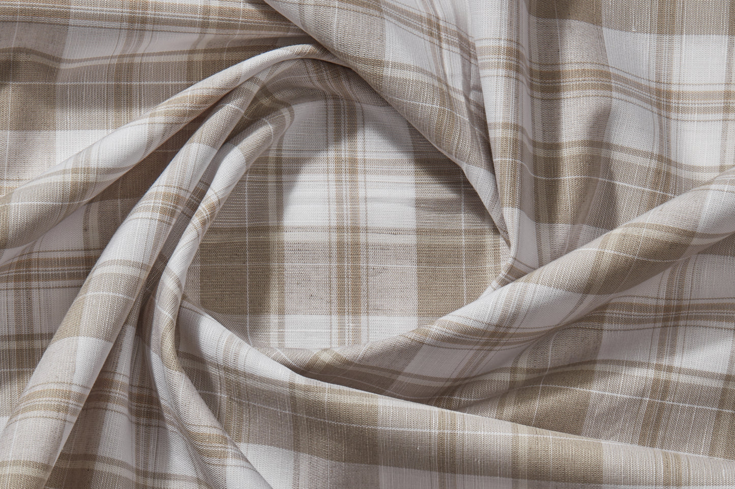 Linen Cotton Blend, Yarn Dyed Checks, Plain,White And BrownMen And Women, Unstitched Shirting Or Top Fabric