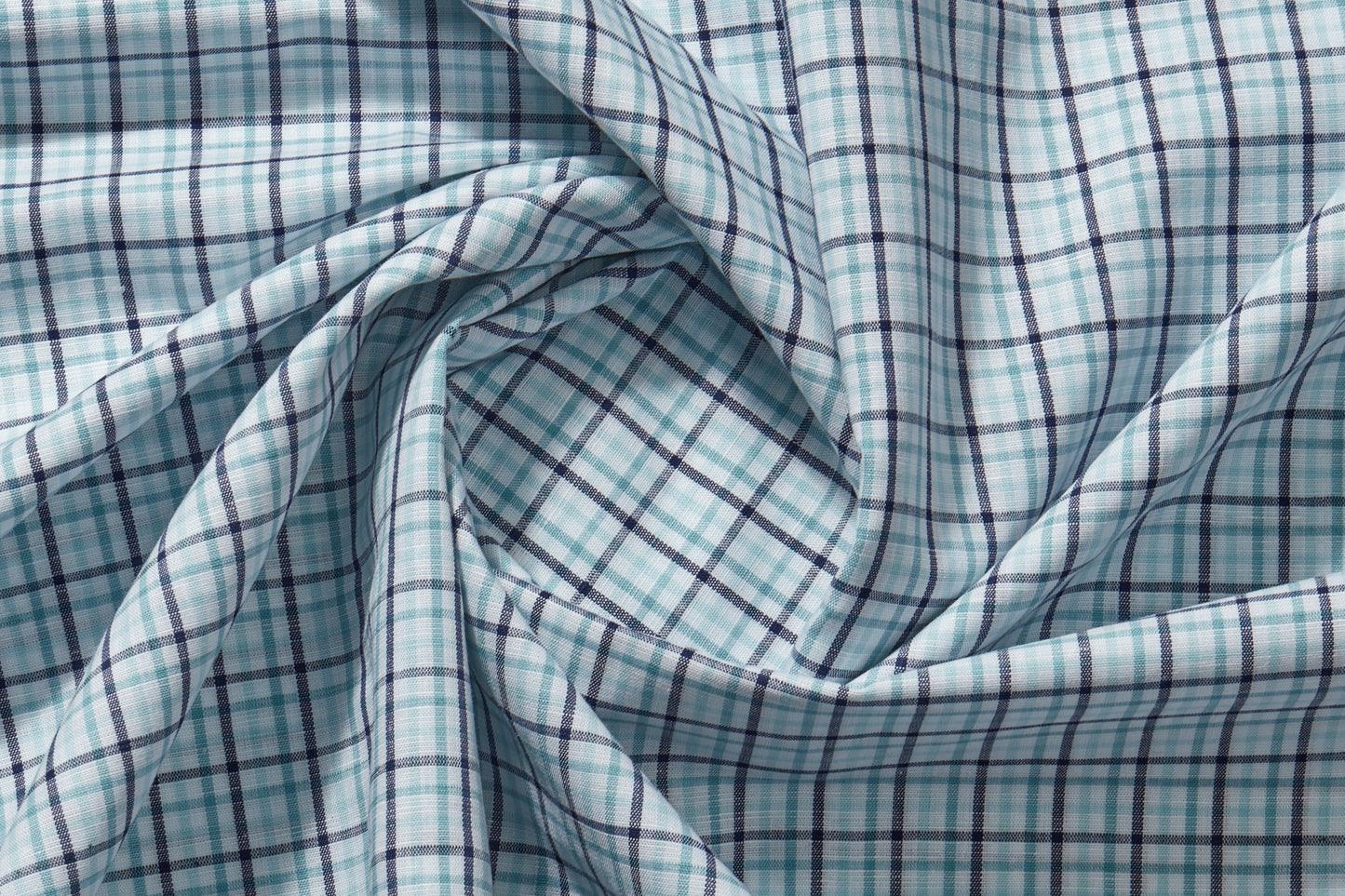 Linen Cotton Blend, Yarn Dyed Checks, Plain,White And Blue And TurqMen And Women, Unstitched Shirting Or Top Fabric