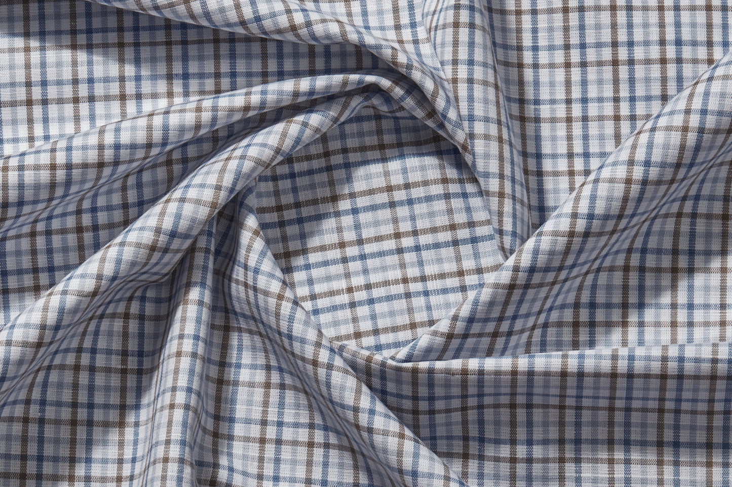 Linen Cotton Blend, Yarn Dyed Checks, Plain,White And Blue And BrownMen And Women, Unstitched Shirting Or Top Fabric