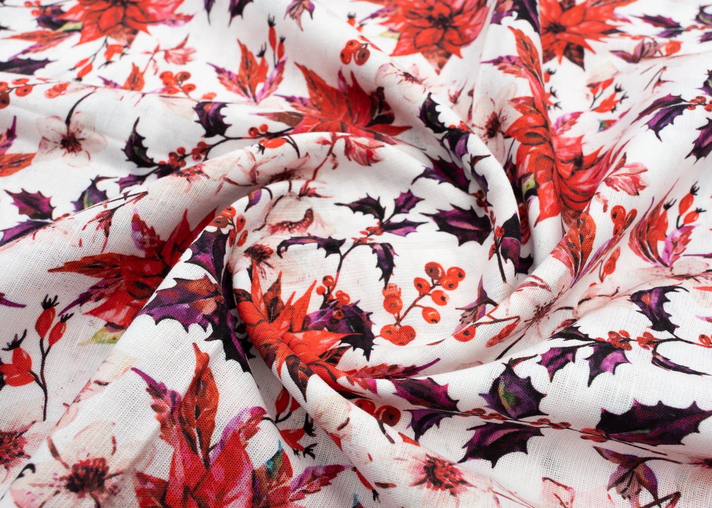 Linen Cotton Blend,Digital Print,Plain,White And Multi Colour Floral, Men And Women, Unstitched Shirting Or Top Fabric