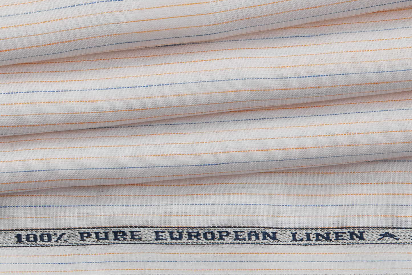 100% Linen,Piece Dyed,Plain,White Blue and OrangeMen And Women, Unstitched Shirting Or Top Fabric