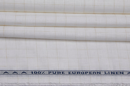 100% Linen, Yarn Dyed, Plain,Off White And Brown Men And Women, Unstitched Shirting Or Top Fabric