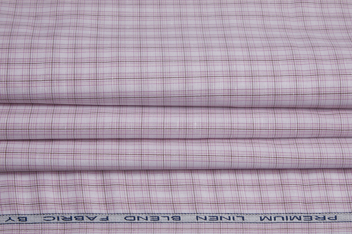 Linen Cotton Blend, Yarn Dyed Checks, Plain,White And Pink And BrownMen And Women, Unstitched Shirting Or Top Fabric