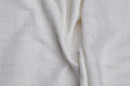 100% Linen, Yarn Dyed, Plain,Off White And Brown Men And Women, Unstitched Shirting Or Top Fabric