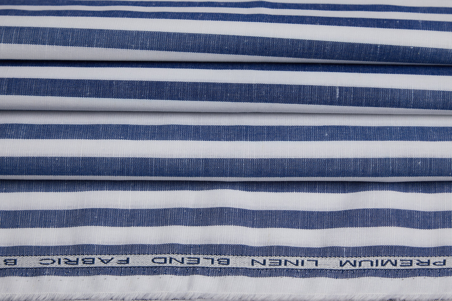 Linen Cotton Blend, Yarn Dyed Stripe, Plain,White And BlueMen And Women, Unstitched Shirting Or Top Fabric