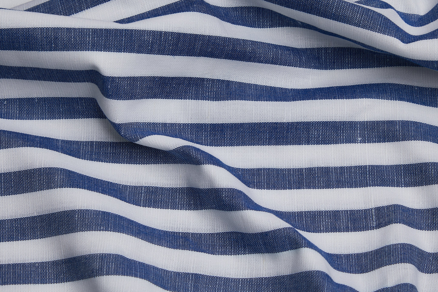 Linen Cotton Blend, Yarn Dyed Stripe, Plain,White And BlueMen And Women, Unstitched Shirting Or Top Fabric
