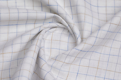 100% Linen,Bleach White,Plain,White And Blue and Brown Men And Women, Unstitched Shirting Or Top Fabric