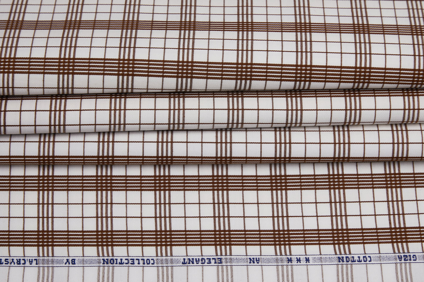 100% Giza Cotton, Yarn Dyed Stripe, Plain,White And Brown,Men And Women, Unstitched Shirting Or Top Fabric