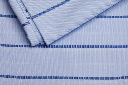 100% Giza Cotton, Yarn Dyed stripes, Dobby,Sky Blue,Men And Women, Unstitched Shirting Or Top Fabric