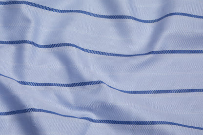 100% Giza Cotton, Yarn Dyed stripes, Dobby,Sky Blue,Men And Women, Unstitched Shirting Or Top Fabric