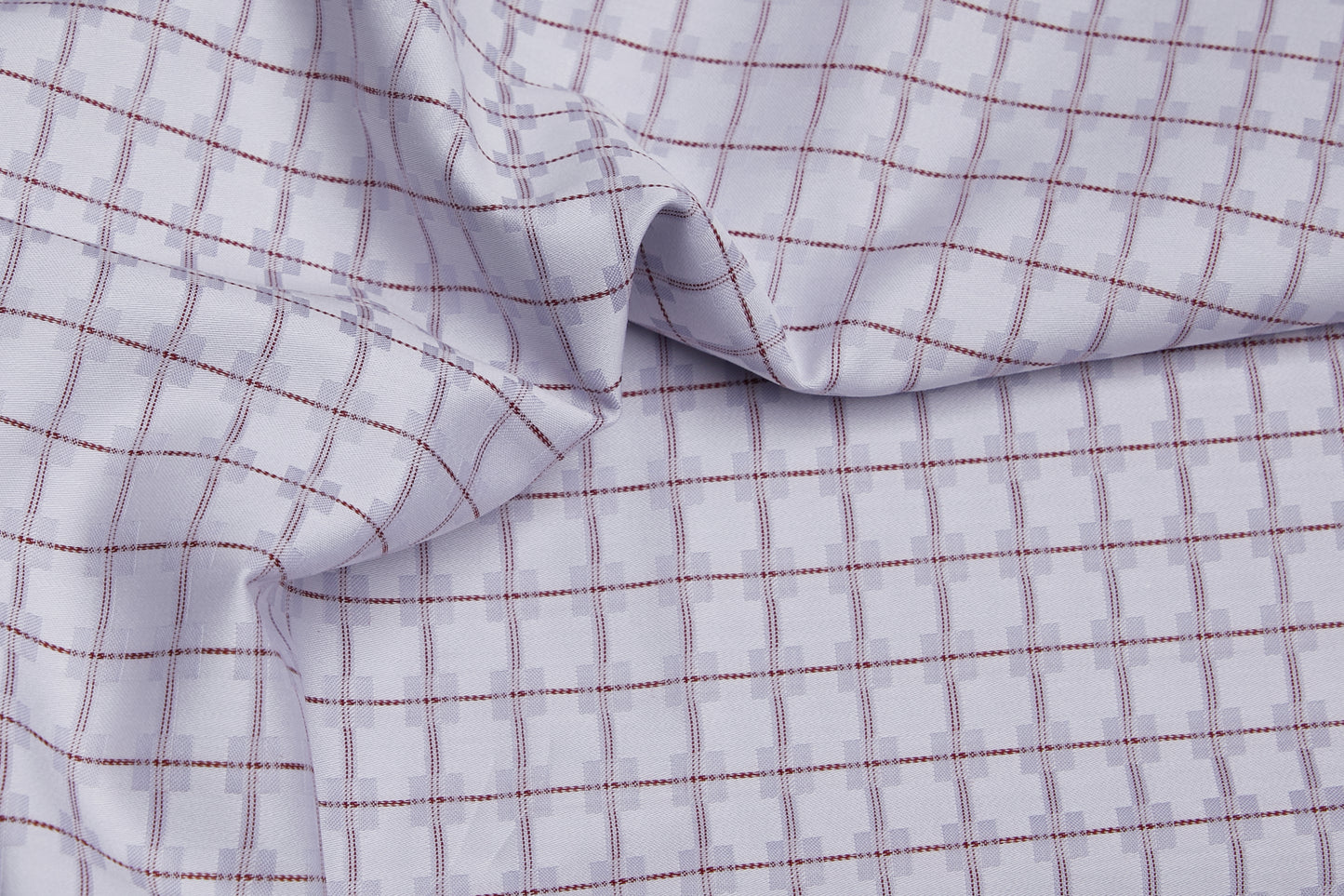 100% Giza Cotton, Yarn Dyed Checks, Dobby,White And Blue,Men And Women, Unstitched Shirting Or Top Fabric