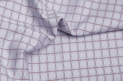 100% Giza Cotton, Yarn Dyed Checks, Dobby,White And Blue,Men And Women, Unstitched Shirting Or Top Fabric