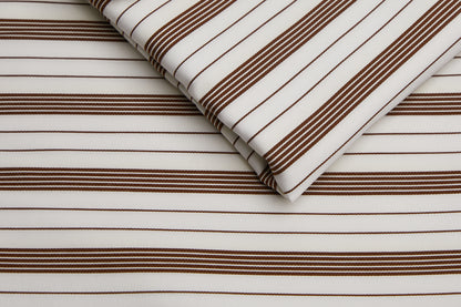100% Giza Cotton, Yarn Dyed Stripe, Plain,white And Brown,Men And Women, Unstitched Shirting Or Top Fabric