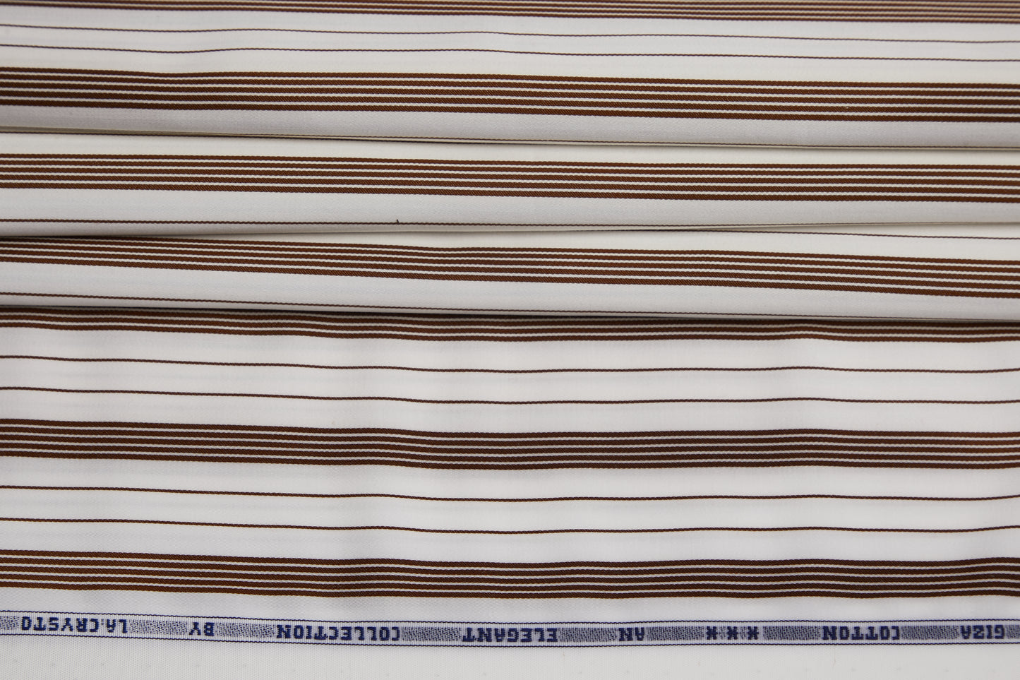 100% Giza Cotton, Yarn Dyed Stripe, Plain,white And Brown,Men And Women, Unstitched Shirting Or Top Fabric