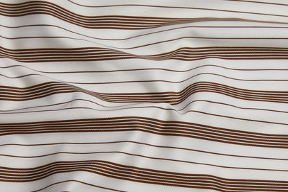 100% Giza Cotton, Yarn Dyed Stripe, Plain,white And Brown,Men And Women, Unstitched Shirting Or Top Fabric