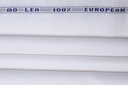100% Linen 80 Lea ,Bleach White, Plain, White, Solid, Men And Women, Unstitched Shirting Or Top Fabric