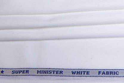 100% Giza Cotton ,Bleach White, Plain, White, Solid, Men And Women, Unstitched Shirting Or Top Fabric