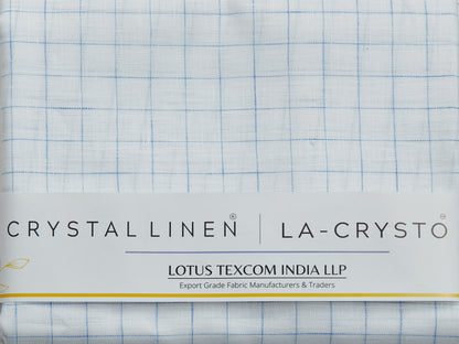 100% Linen, Yarn Dyed, Plain,White And Blue Men And Women, Unstitched Shirting Or Top Fabric