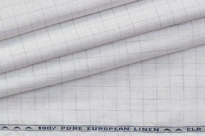 100% Linen, Yarn Dyed, Plain,White And Light Grey Men And Women, Unstitched Shirting Or Top Fabric