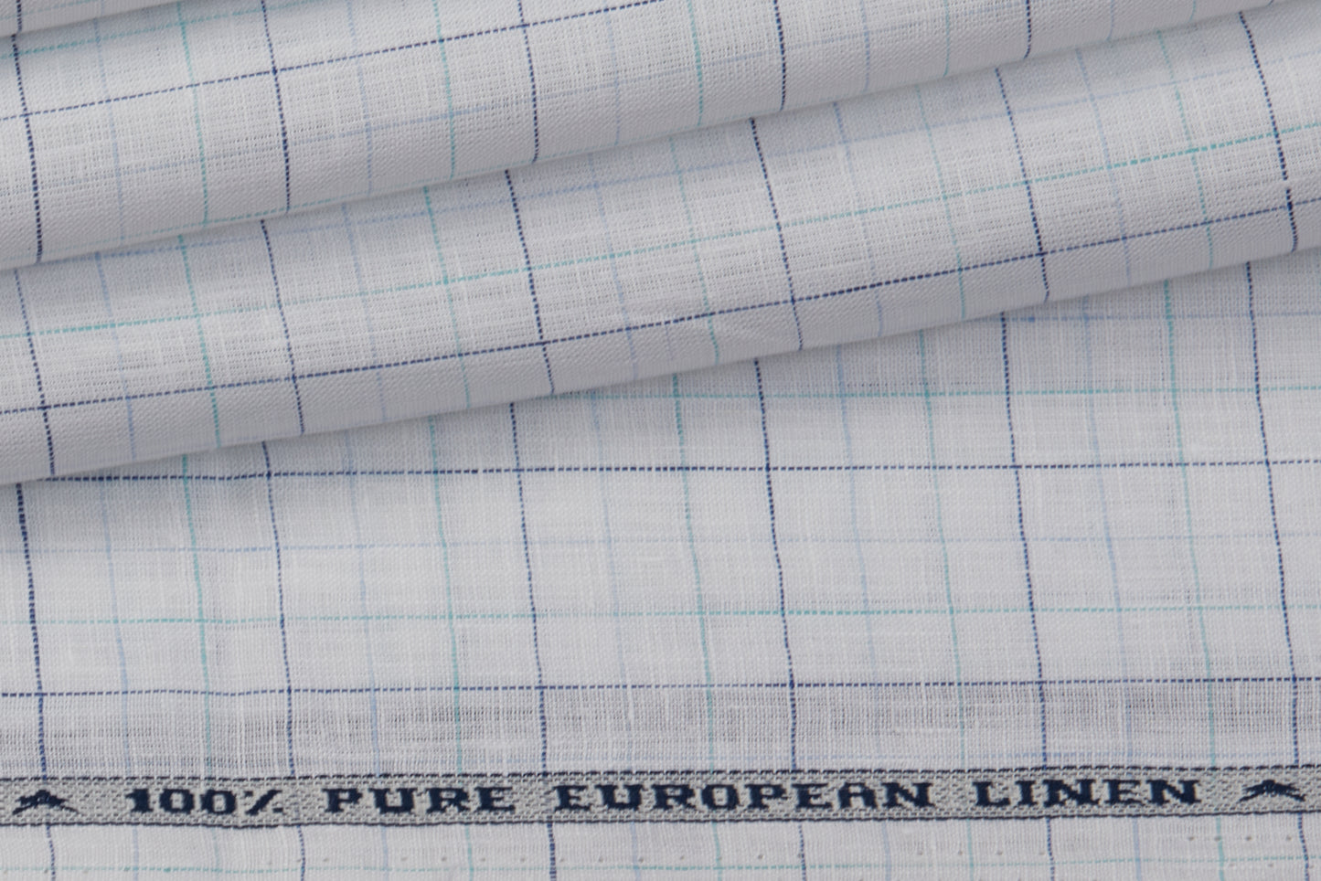 100% Linen, Yarn Dyed, Plain,White And Blue And Green Men And Women, Unstitched Shirting Or Top Fabric