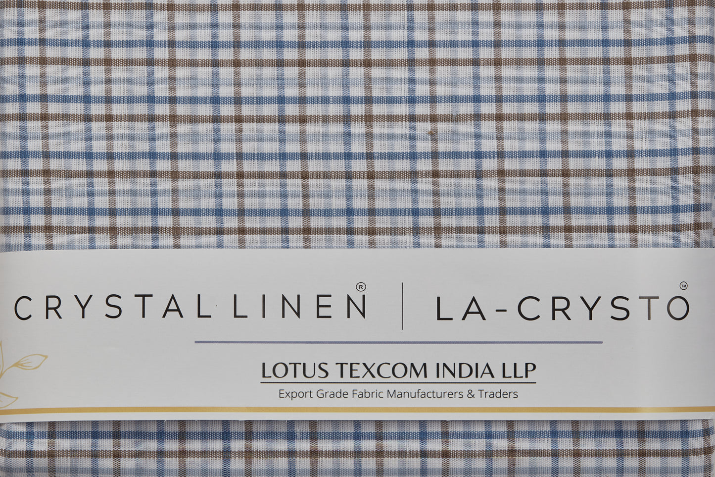 Linen Cotton Blend, Yarn Dyed Checks, Plain,White And Blue And BrownMen And Women, Unstitched Shirting Or Top Fabric