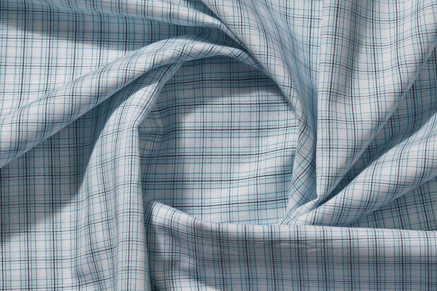Linen Cotton Blend, Yarn Dyed Checks, Plain,White And Blue And TurqMen And Women, Unstitched Shirting Or Top Fabric
