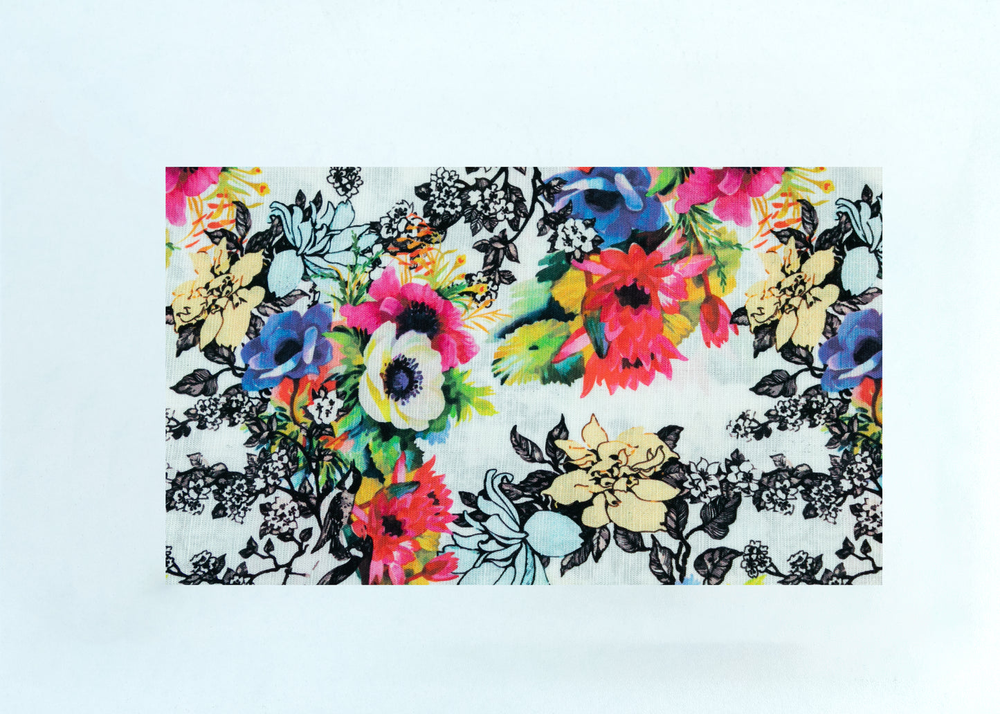 Linen Cotton Blend,Digital Print,Plain,White And Multi Colour Floral, Men And Women, Unstitched Shirting Or Top Fabric