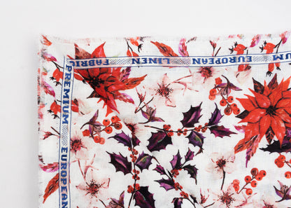 Linen Cotton Blend,Digital Print,Plain,White And Multi Colour Floral, Men And Women, Unstitched Shirting Or Top Fabric