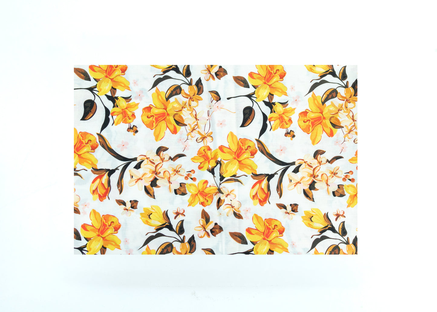 Linen Cotton Blend,Digital Print,Plain,Floare Yellow Fabric, Men And Women, Unstitched Shirting Or Top Fabric