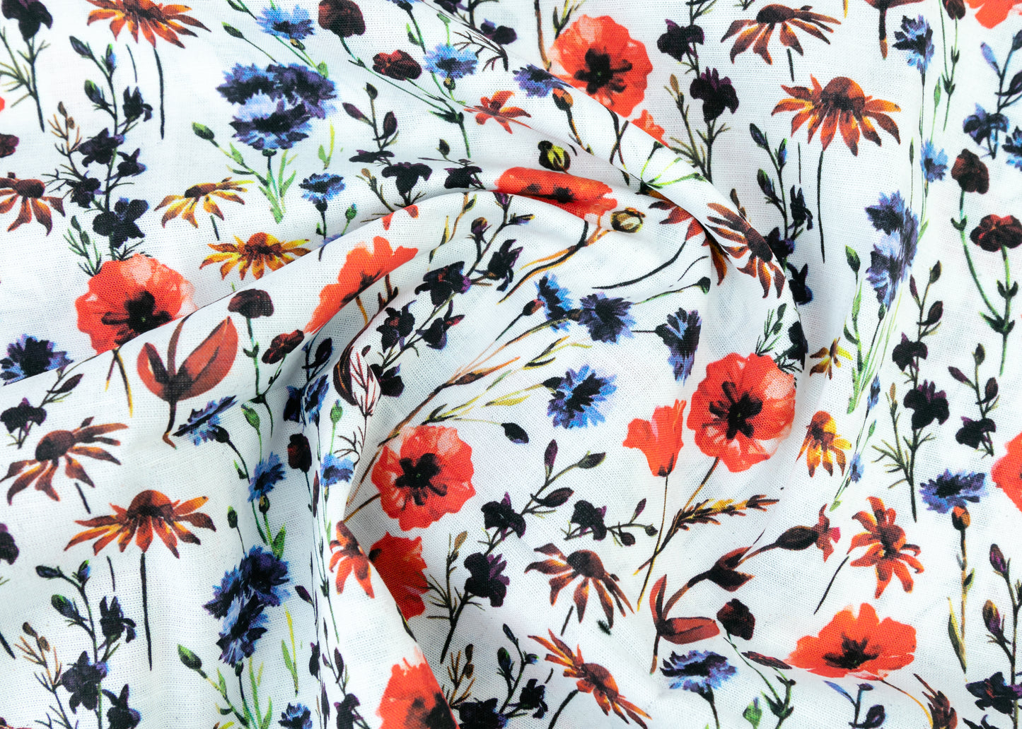 Linen Cotton Blend,Digital Print,Plain,White And Multi Colour Floral, Men And Women, Unstitched Shirting Or Top Fabric