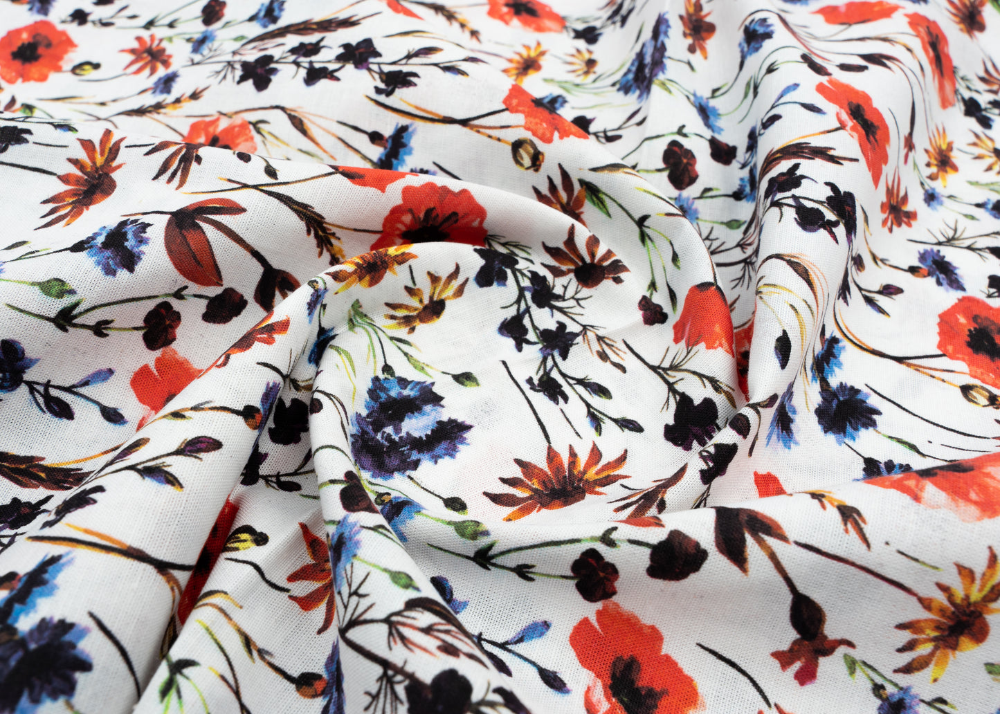 Linen Cotton Blend,Digital Print,Plain,White And Multi Colour Floral, Men And Women, Unstitched Shirting Or Top Fabric
