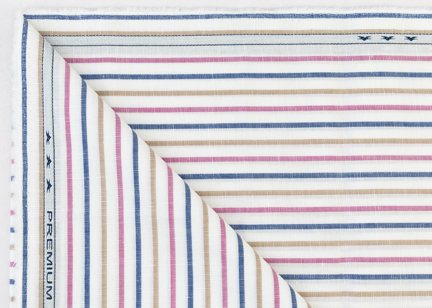 Linen Cotton Blend, Yarn Dyed, Plain,Light Brown And Blue And Red And White R812, Men And Women, Unstitched Shirting Or Top Fabric