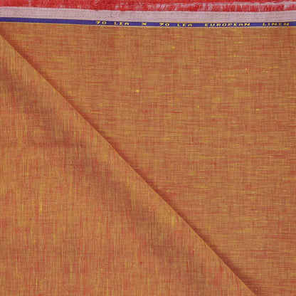 100% Linen, Yarn Dyed, Plain,Orange And Yellow, Men And Women, Unstitched Shirting Or Top Fabric