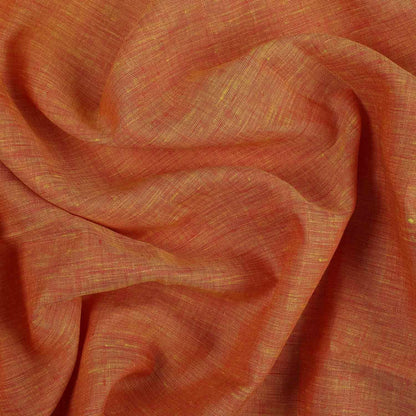 100% Linen, Yarn Dyed, Plain,Orange And Yellow, Men And Women, Unstitched Shirting Or Top Fabric