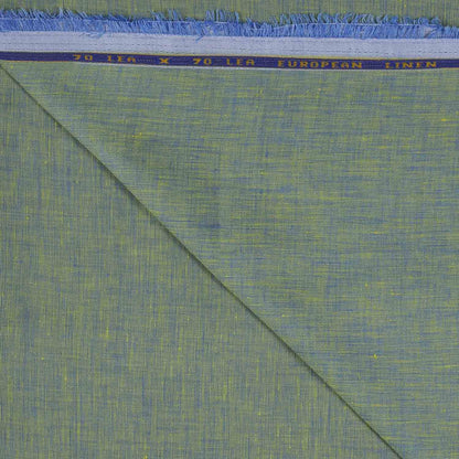 100% Linen, Yarn Dyed, Plain,Light Green, Men And Women, Unstitched Shirting Or Top Fabric