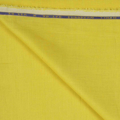 100% Linen,Piece Dyed,Plain,Yellow, Men And Women, Unstitched Shirting Or Top Fabric