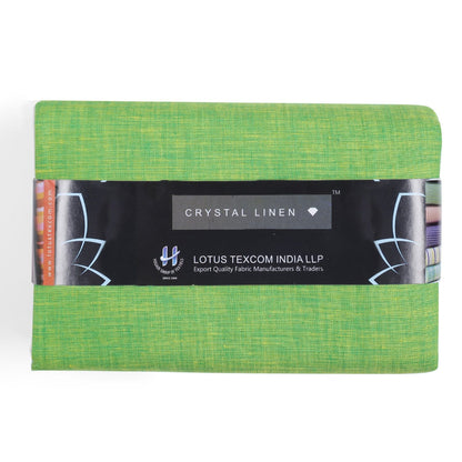100% Linen, Yarn Dyed, Plain,Pitch Green And Yellow, Men And Women, Unstitched Shirting Or Top Fabric