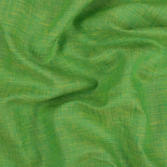 100% Linen, Yarn Dyed, Plain,Pitch Green And Yellow, Men And Women, Unstitched Shirting Or Top Fabric