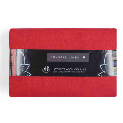 100% Linen, Yarn Dyed, Plain,Rich Orange, Men And Women, Unstitched Shirting Or Top Fabric