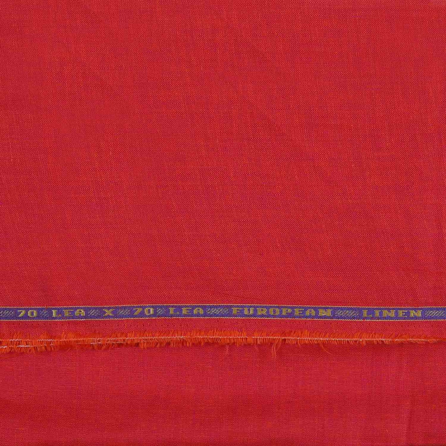 100% Linen, Yarn Dyed, Plain,Rich Orange, Men And Women, Unstitched Shirting Or Top Fabric