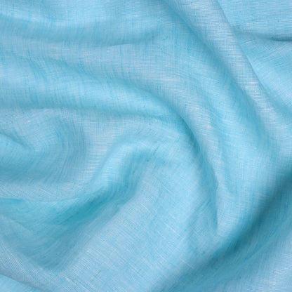 100% Linen, Yarn Dyed, Plain,Sky Blue, Men And Women, Unstitched Shirting Or Top Fabric