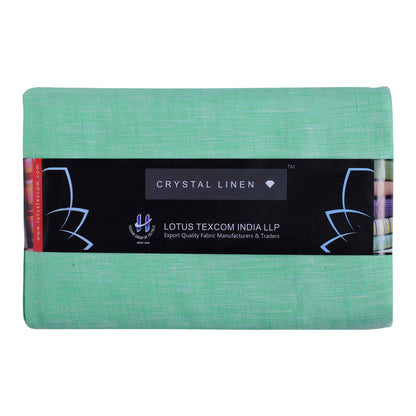 100% Linen, Yarn Dyed, Plain,Green, Men And Women, Unstitched Shirting Or Top Fabric