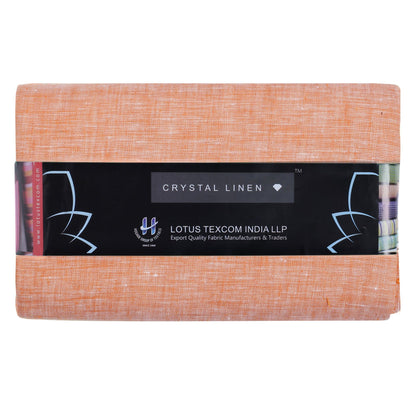 100% Linen, Yarn Dyed, Plain,Orange And White, Men And Women, Unstitched Shirting Or Top Fabric