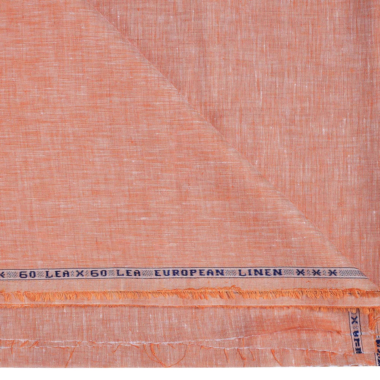 100% Linen, Yarn Dyed, Plain,Orange And White, Men And Women, Unstitched Shirting Or Top Fabric