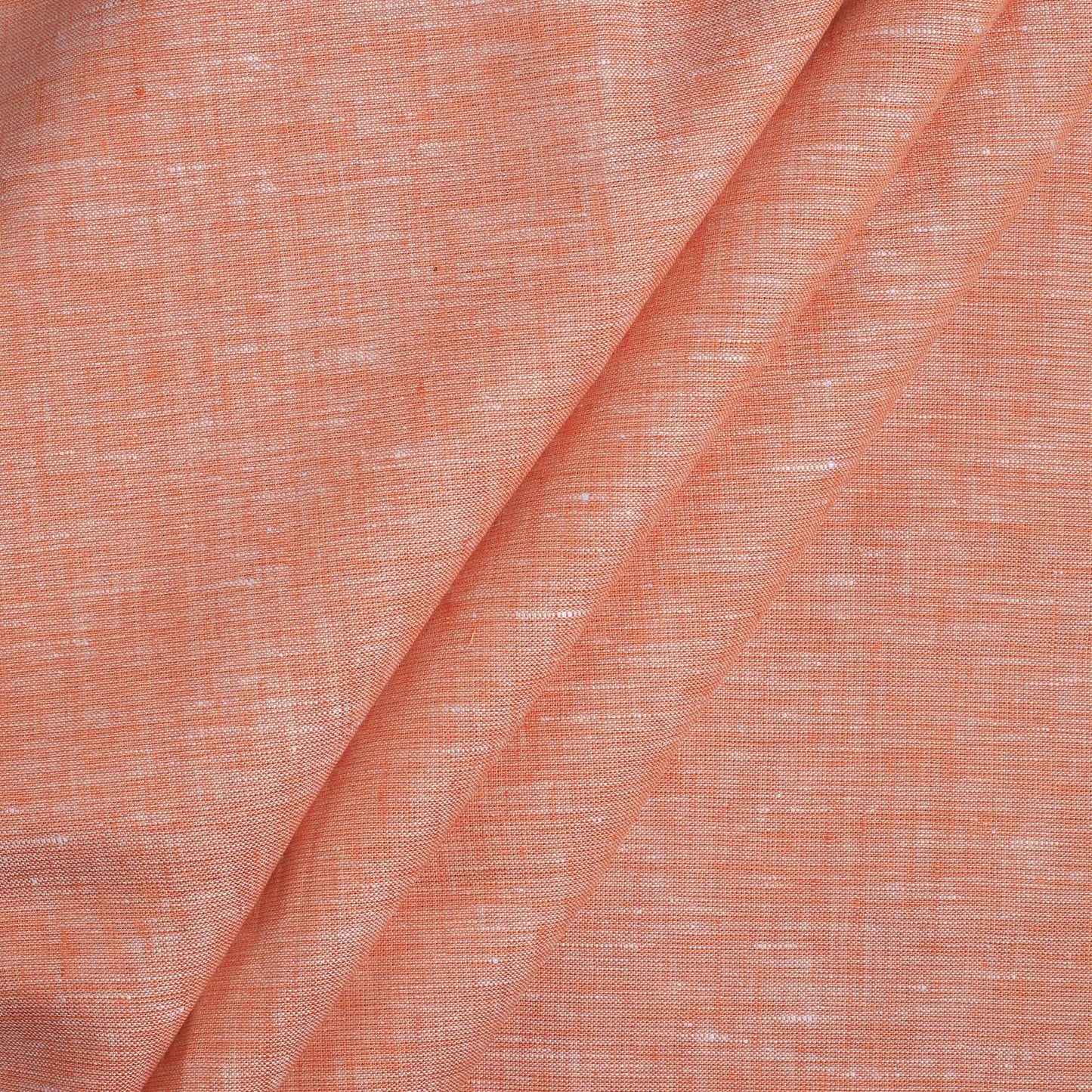 100% Linen, Yarn Dyed, Plain,Orange And White, Men And Women, Unstitched Shirting Or Top Fabric
