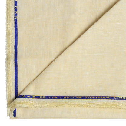 100% Linen, Yarn Dyed, Plain,Lightesh Yellow, Men And Women, Unstitched Shirting Or Top Fabric