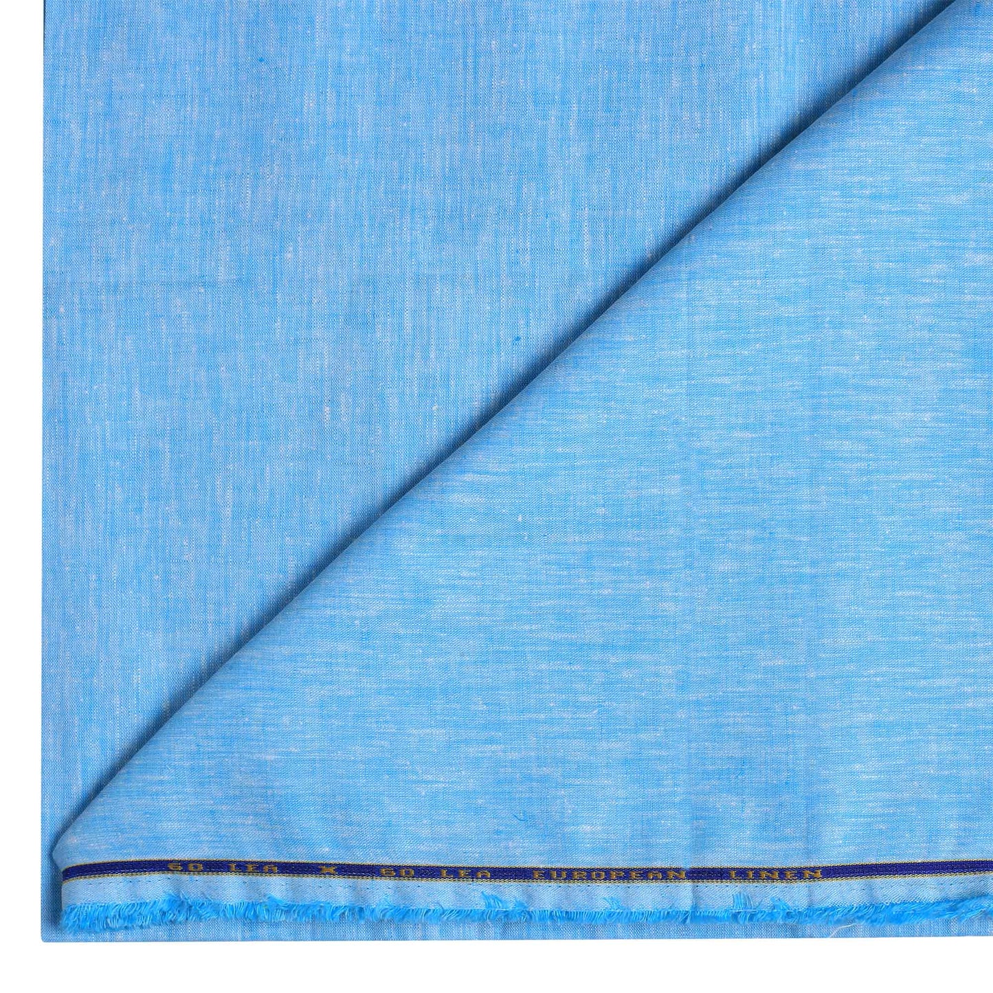100% Linen, Yarn Dyed, Plain,Dark Sky Blue, Men And Women, Unstitched Shirting Or Top Fabric