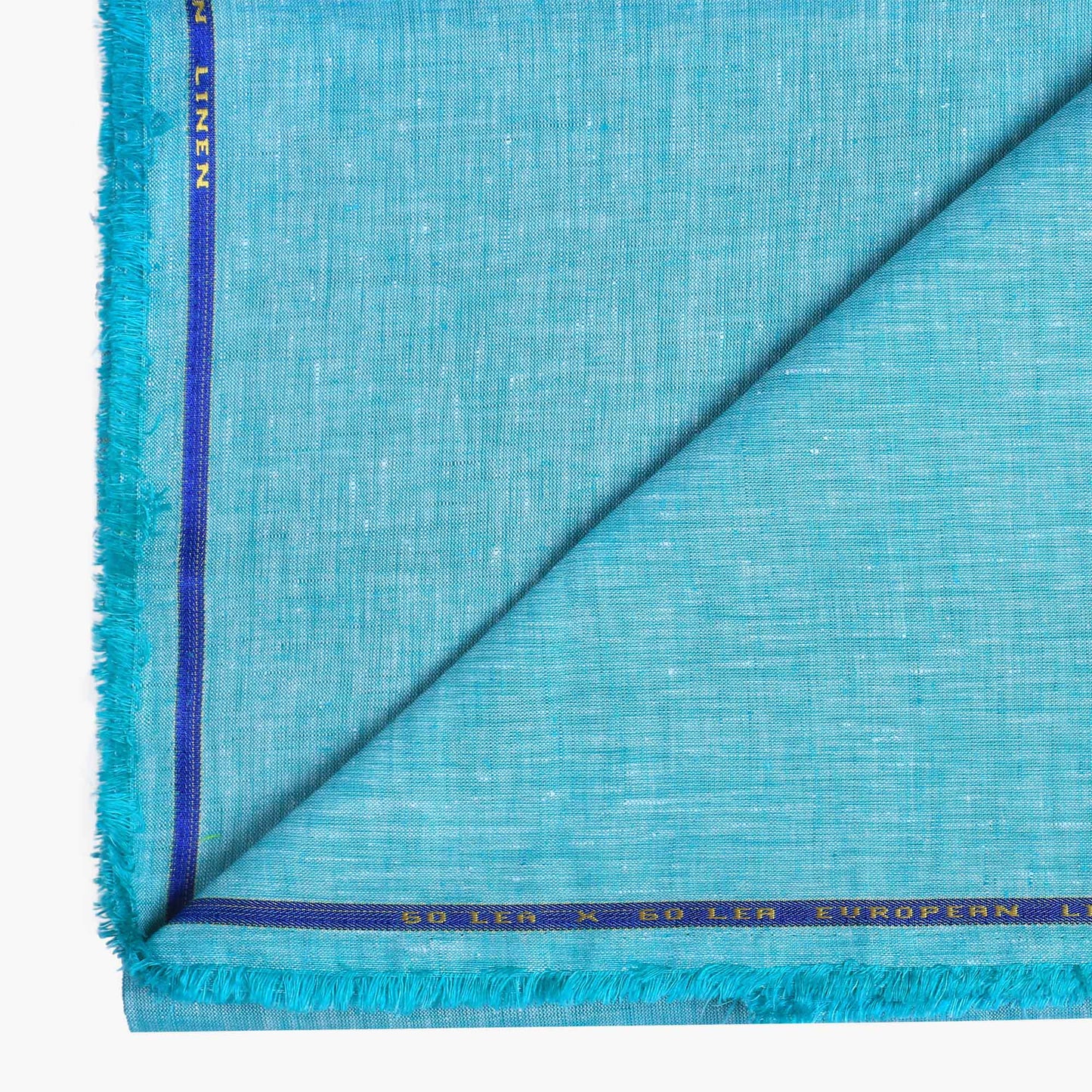 100% Linen, Yarn Dyed, Plain,Dark Turq Linen, Men And Women, Unstitched Shirting Or Top Fabric