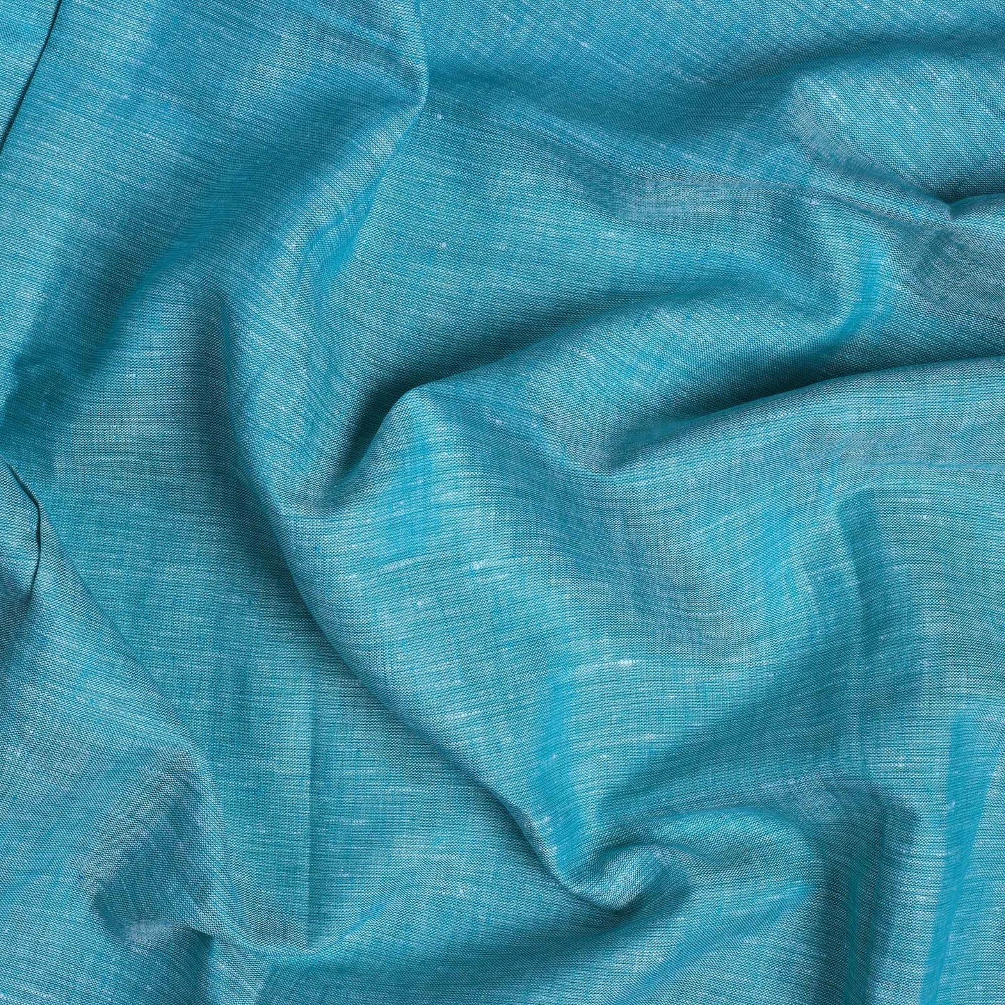 100% Linen, Yarn Dyed, Plain,Dark Turq Linen, Men And Women, Unstitched Shirting Or Top Fabric